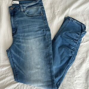 KanCan Blue Skinny Jeans with Faded Wash